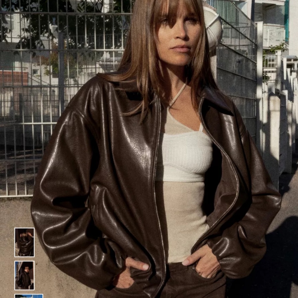 FAUX LEATHER BOMBER JACKET By Zara